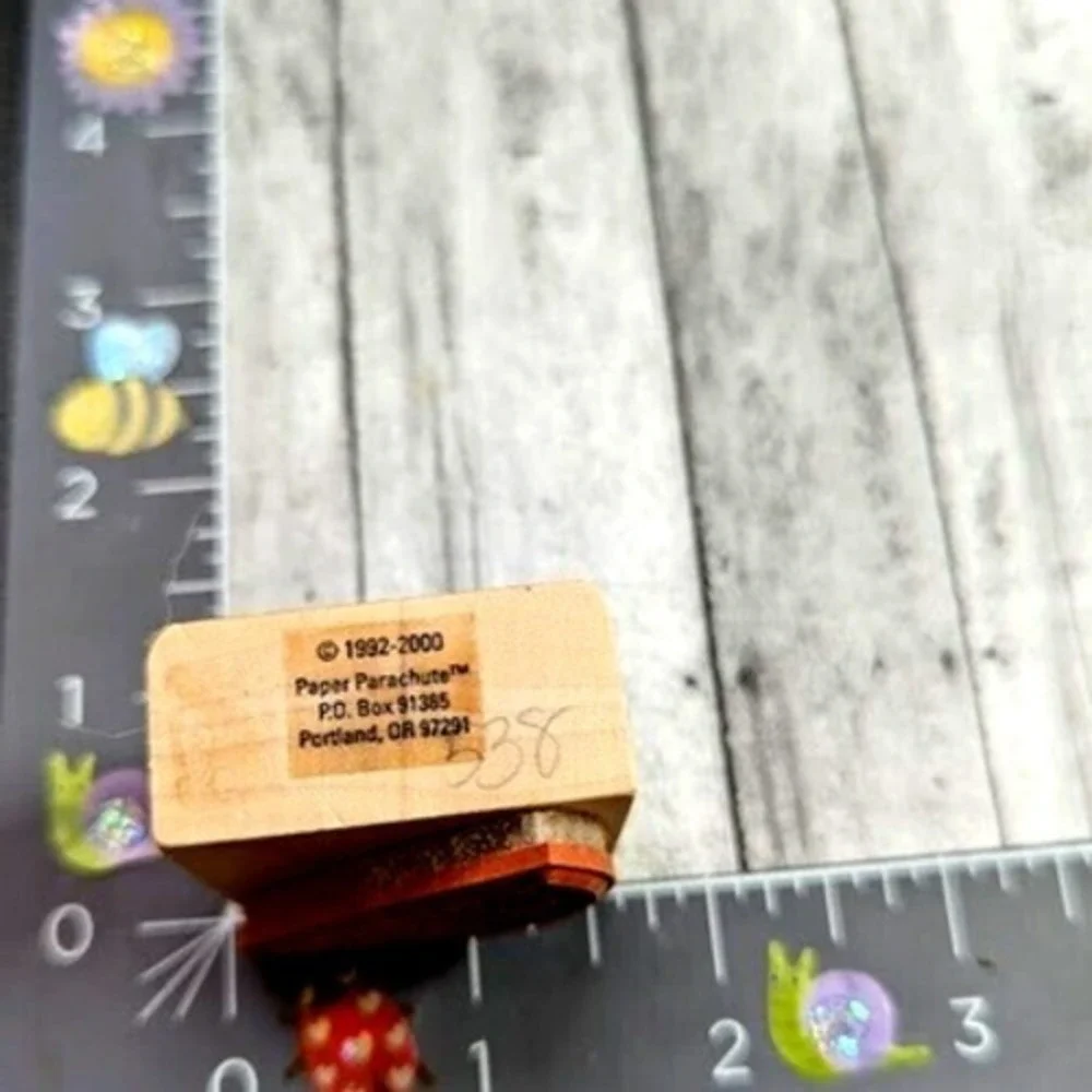 Paper Parachute Asian Fan Oriental Rubber Stamp Wood #B64